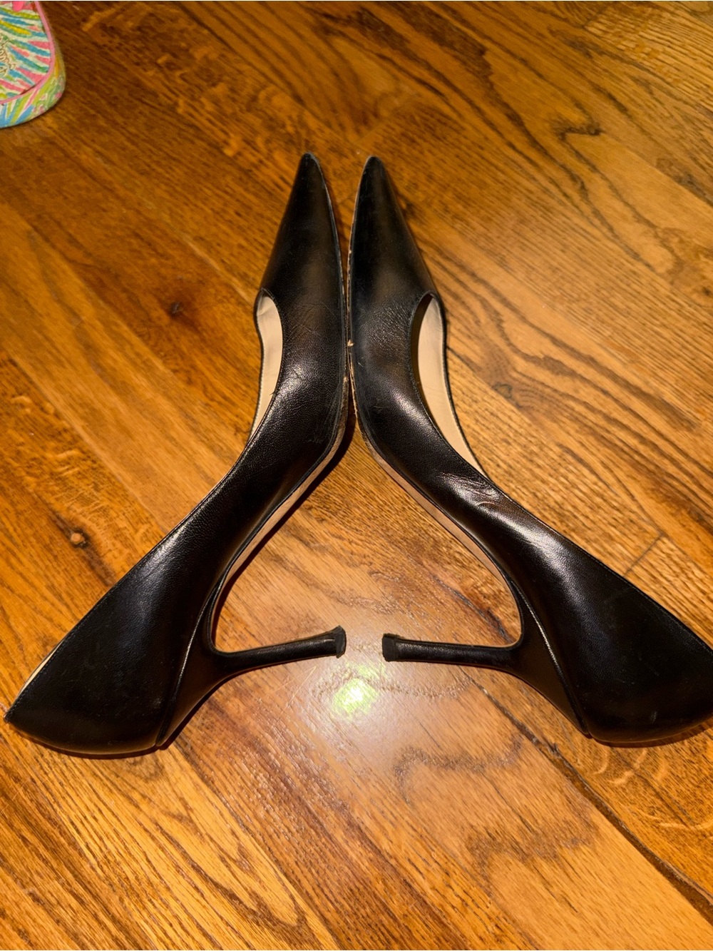 Jimmy Choo London classic black leather pumps women’s size 38.5 - Picture 3 of 4